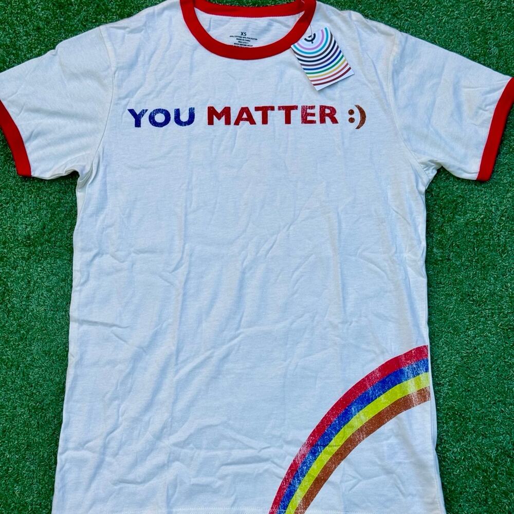 PRIDE Month You Matter :) T Shirt Beige And Red Tee New With Tag